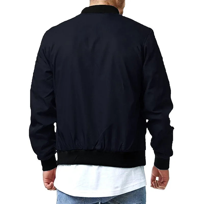 maoxiangshop Men's Pilot Jacket Spring and Autumn Leisure Trend Large Size Men's Zipper Jacket
