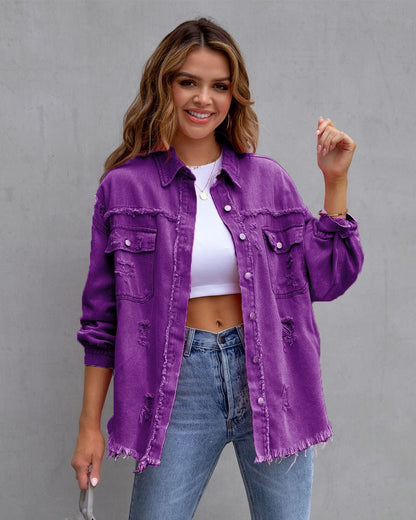 Fashion New In Jackets for Women 2023 Denim Jacket Women Vintage Jean Coats Casual Long Sleeve Top Oversize Clothes Streetwear