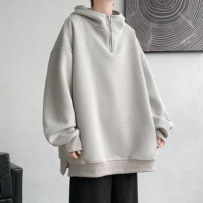 maoxiangshop Turtleneck Hoodie Zipper Pullovers Streetwear Hip Hop Hooded Sweatshirt Men Clothing Korean Couples Harajuku Coat