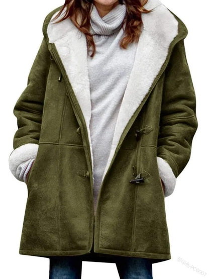 Winter Clothes Women Jackets for Women 2023 Solid Long-sleeved Tops Hooded Cashmere Warm Oversized Coat Women Clothing Outerwear