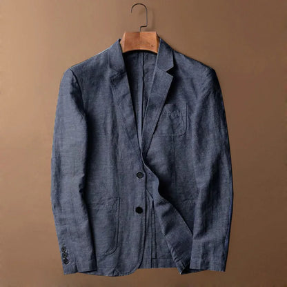 maoxiangshop Man Blazer Thin Linen Blazer Mens Summer White Single Suit For Men Cotton Sunscreen Blazer Jacket Men Slim Fit Casual New