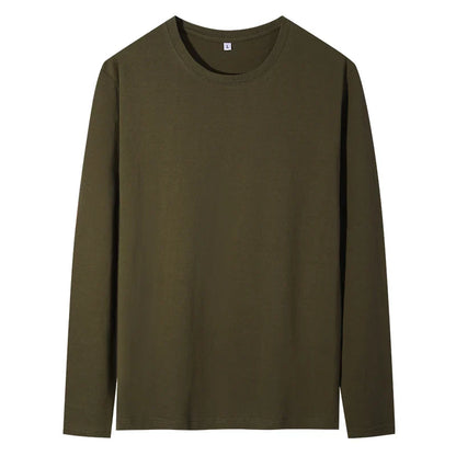 maoxiangshop New Base Shirts Spring Summer Mens O-Neck T-Shirt Long Sleeve T Shirt Male Solid Tshirt Man Clothing Tshirt Men Tops Tees