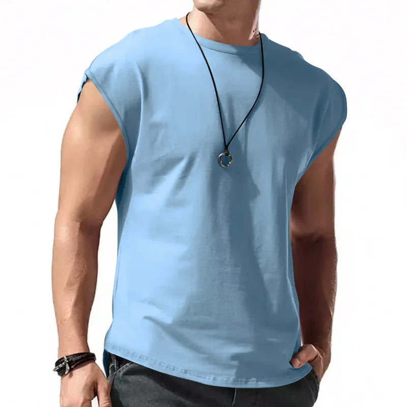 maoxiangshop Summer Men's Mesh Gym Vest Quick Dry Loose Fitness Exercise Wide shoulder Sports Sleeveless Shirt Bodybuilding Tank Top