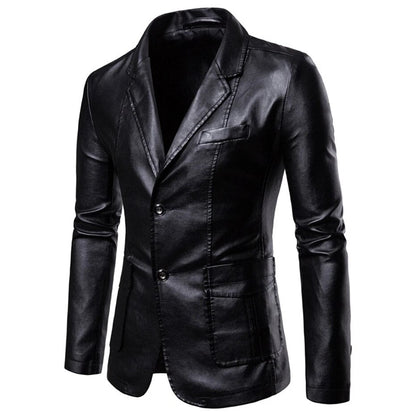 maoxiangshop Plus Size 5XL 6XL PU Jacket Men Solid Color Leather Coat Jacket Casual Motorcycle Biker Coat Leather Jackets Male Big Size 6XL