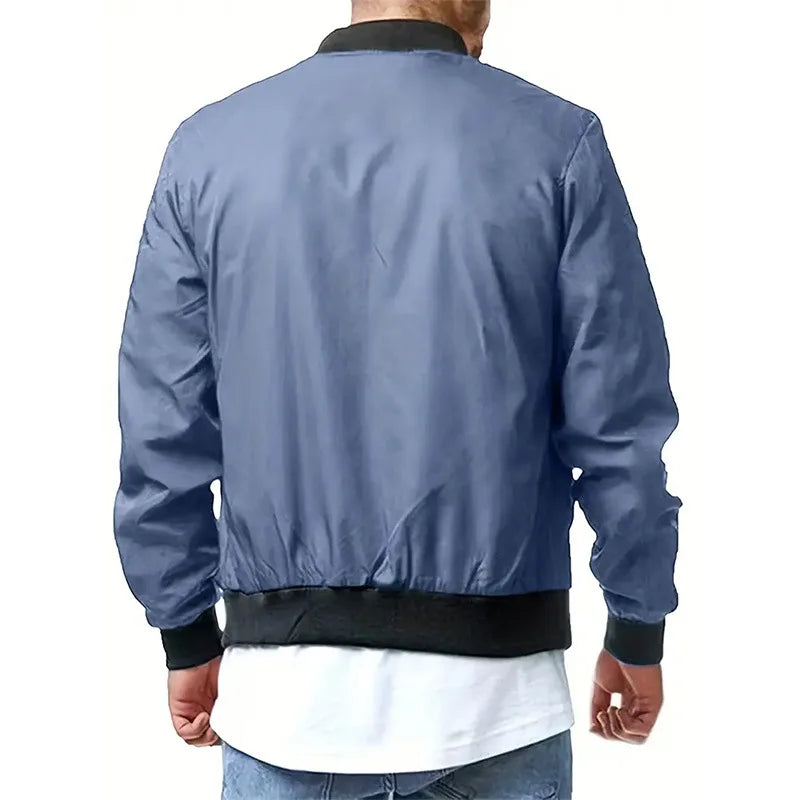 maoxiangshop Men's Pilot Jacket Spring and Autumn Leisure Trend Large Size Men's Zipper Jacket