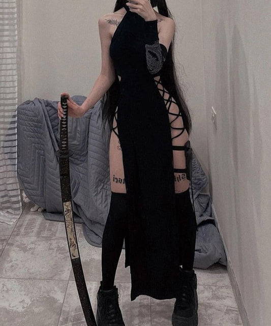 maoxiangshop Elegant Black Sleeveless Bandage Sexy Dress for Women Club Party Backless Tank Dresses Skinny Fashion Summer Dresses