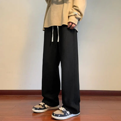 maoxiangshop Autumn Sweatpants Men Straight Casual Pants Male Korean Loose Drawstring Pants Men's Joggers Sports Streetwear Trousers