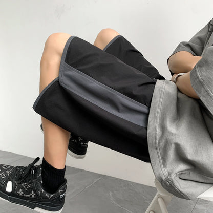maoxiangshop Summer Thin Running Shorts for Men Casual Jogging Sport Short Pants Patchwork Drawstring Quick Dry Sports Shorts
