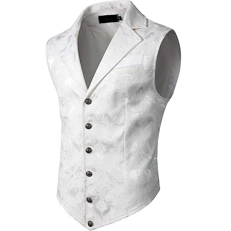 maoxiangshop Jacket Gotinc Mens Victorian Suit Vest Steampunk Gothic Waistcoat Men's Casual Vest Stage Performance Costume Wed Evening Dress