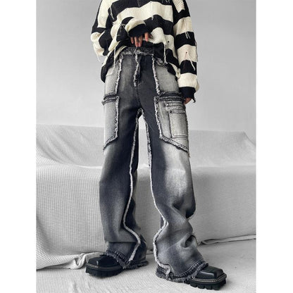 maoxiangshopY2K Man Streetwear Techwear Cargo Korean Harajuku Straight Casual Pants for Men Sweatpants Wide Leg Joggers Trousers Clothes ins