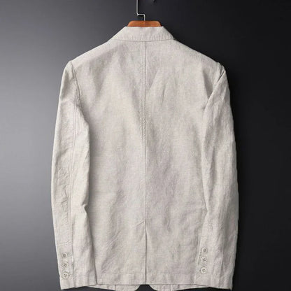 maoxiangshop Man Blazer Thin Linen Blazer Mens Summer White Single Suit For Men Cotton Sunscreen Blazer Jacket Men Slim Fit Casual New