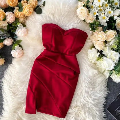 Women A-line Sexy Dress V-Neck Spaghetti Strap Backless Mini Dresses Soild Color Vestidos Slim Trend 2020 High Waist For Party