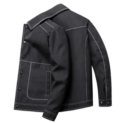 maoxiangshop New Autumn Casual Jacket Men Korean Fashion Turn Down Collar Jacket Coat Men\'s Hip Hop Jackets Men Streetwear Outerwear