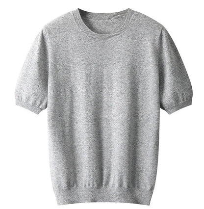 maoxiangshop Korean Superfine Merino Cashmere T-shirt Men Base Layer Merino Shirt Wicking Breathable Short T-shirt Luxury Clothing Big Size