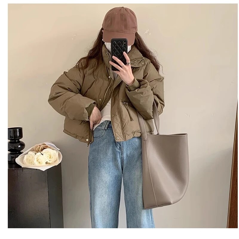 maoxiangshop Winter Parka Women Korean Elegant Bomber Warm Thicken Cotton Padded Coat Jackets Female Casual Autumn Guangzhou Clothing