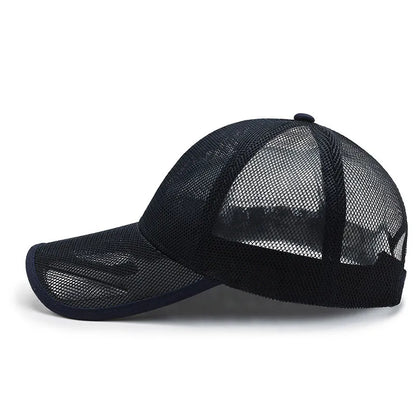 maoxiangshop Summer Full Mesh Baseball Cap Unisex Trucker Cap Trucker Caps Men Fishing Hat Quick Dry Golf Running Hat Adjustable Snapback Hat