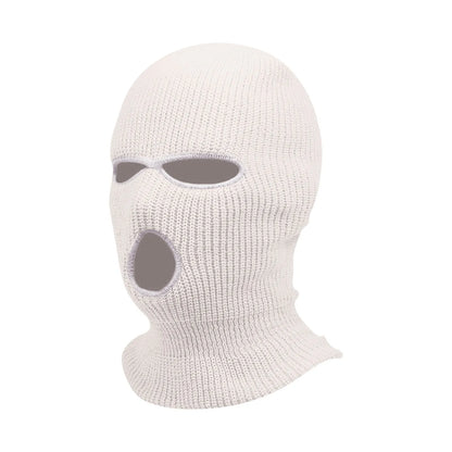 maoxiangshop Winter men's face mask, warm hood, sports scarf, skiing hat, three hole wool hat, outdoor cycling knitted pullover hat