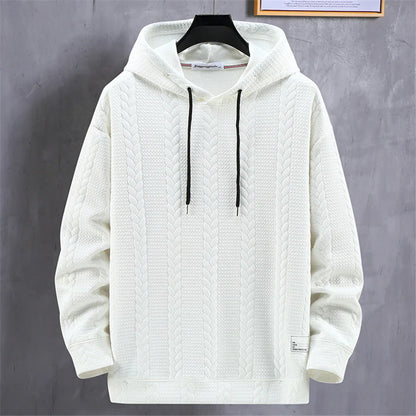 maoxiangshop Mens Hoodies Plus Size 10XL Solid Color Hoodie Spring Autumn Hooded Sweatshirt Male Big Size 10XL Pullover Black White
