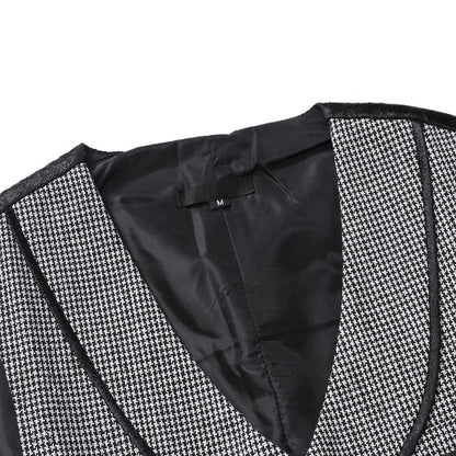 maoxiangshop Men's Seampunk Suit Vest Wool Tweed Slim Fit Leisure Cotton Double Breasted Business Waistcoat