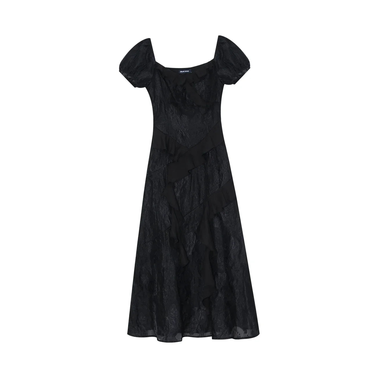 Elegant Solid Irregular Ruffles Dresses For Women Chiffon Y2K Slash Neck Gothic Party Birthday Vintage One Piece Vestidos