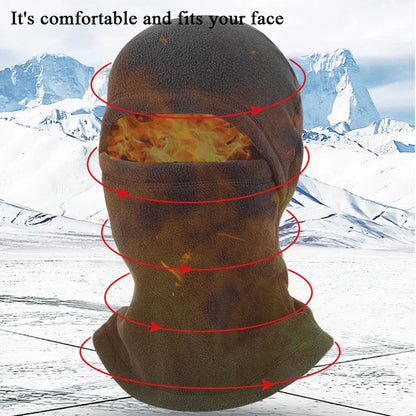 maoxiangshop Winter Polar Coral Hat Fleece Balaclava Men Face Mask Neck Warmer Beanies Thermal Head Cover Tactical Military Sports Scarf Caps