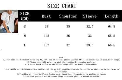maoxiangshop  -  Autumn New White Puff Sleeve Blouse Women 2024 O Neck Short Sleeve Lace-up Shirts Tops French Elegant Casual Fashion Blouses