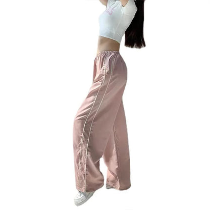 Y2K women vintage Baggy Cargo Pants for Women Drawstring Elastic Low Waist Parachute Pants Sweatpants Loose Hippie Pant Trousers