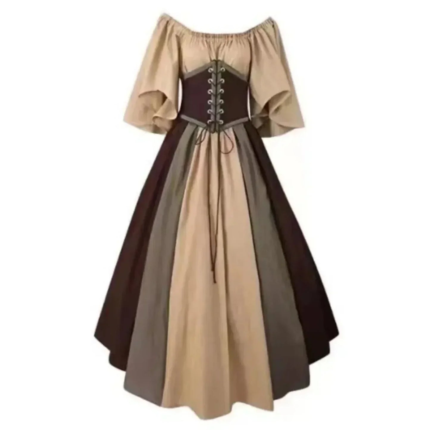 maoxiangshop  -  Female Cos Costume Performance Big Swing Skirt  Medieval Retro Slim-fitting Skirt Flying Sleeves Shoulder Dress