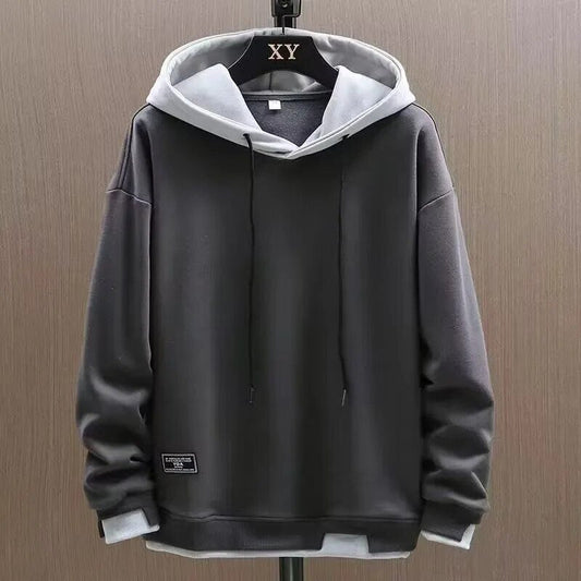 maoxiangshop Autumn Men Hoodies High Street Pullover Long Sleeve Patchwork Sweatshirt Men Fashion Streetwear Hoodie Harajuku