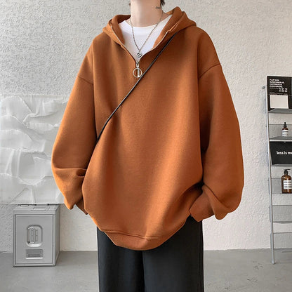 maoxiangshop Turtleneck Hoodie Zipper Pullovers Streetwear Hip Hop Hooded Sweatshirt Men Clothing Korean Couples Harajuku Coat