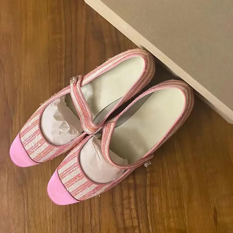 maoxiangshop -  New Spring Autumn Student Shoes College Lolita Mary Jane Low Heels Women Creepers School Girl Loafers Vintage Pumps Pink TZ4-10