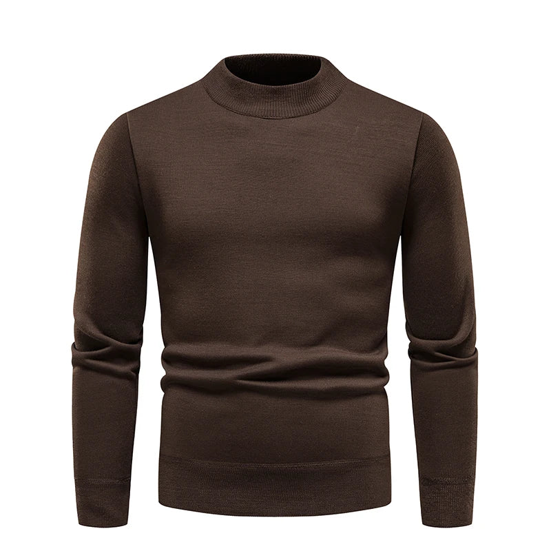 maoxiangshop Men's Pullover Soft Sweater Winter Velvet Shirts Brand Clothing Knitted Fleece Warm Cold Blouse Slim Fit Bottom Shirts