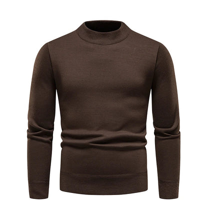 maoxiangshop Men's Pullover Soft Sweater Winter Velvet Shirts Brand Clothing Knitted Fleece Warm Cold Blouse Slim Fit Bottom Shirts