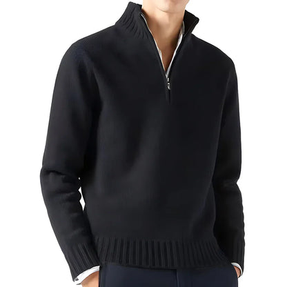 maoxiangshop New Men Long Sleeved Turtlenecks Sweaters Knitted Solid Color Streetwear oversized Breathable half zipper coats Basic Warm coats