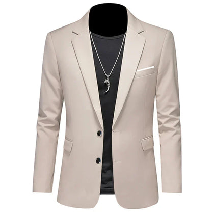 maoxiangshop 2024 Fashion New Men's Casual Business Slim Fit Formal Dress Blazers Jacket Suit Coat