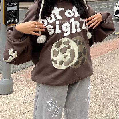 maoxiangshop Harajuku 3D Skull Puff Print Hoodies Oversized Streetwear Men High Quality Cotton Liner Sweatshirt Top Women Couples Y2k Clothes