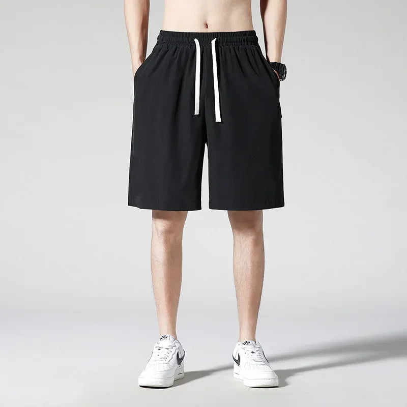 maoxiangshop Spring Summer Split Pants for Men's Slim Outdoor Sports Running Loose Oversized Outerwear Shorts with Ice Silk Sports Shorts