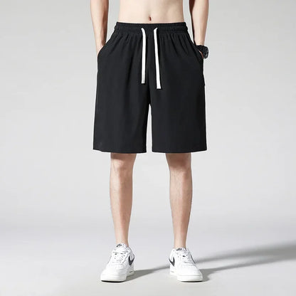 maoxiangshop Spring Summer Split Pants for Men's Slim Outdoor Sports Running Loose Oversized Outerwear Shorts with Ice Silk Sports Shorts
