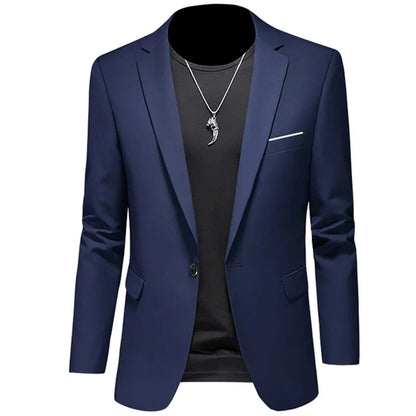 maoxiangshop 2024 Fashion New Men's Casual Business Slim Fit Formal Dress Blazers Jacket Suit Coat