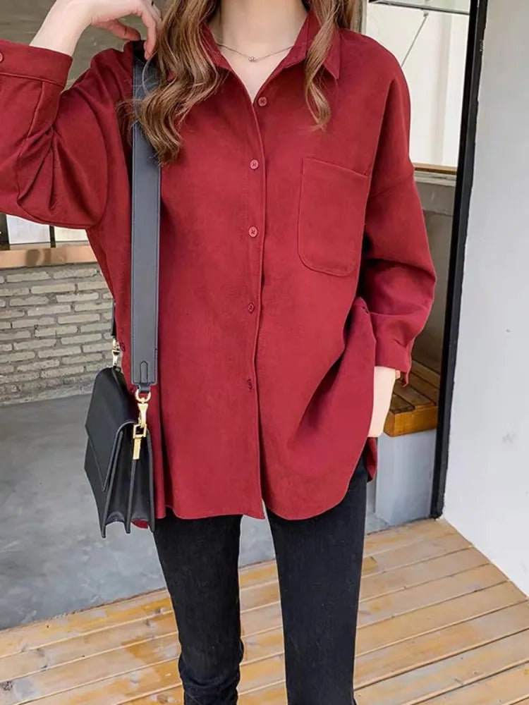 maoxiangshop Plus Size Korean Style Blouses Long Sleeve Clothes Office Autumn Shirt Women Shirts Winter Clothes Elegant Women Blouses