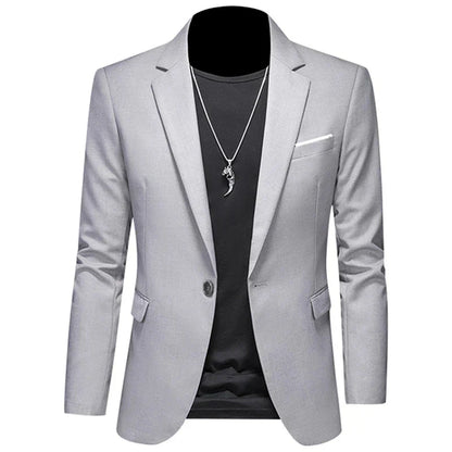 maoxiangshop 2024 Fashion New Men's Casual Business Slim Fit Formal Dress Blazers Jacket Suit Coat