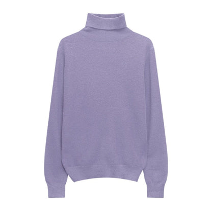 maoxiangshop Winter High Quality Wwomen's Wool Sweater Solid Color High-neck Pullover Long-sleeved Knit Top