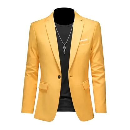 maoxiangshop High Quality Business Slim Fit Single Buttons Suits Jacket Men Slim Fit Casual Fashion Wedding Groom Tuxedo Blazer Coats 6XL-M