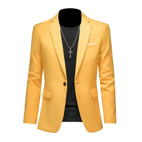 maoxiangshop High Quality Business Slim Fit Single Buttons Suits Jacket Men Slim Fit Casual Fashion Wedding Groom Tuxedo Blazer Coats 6XL-M