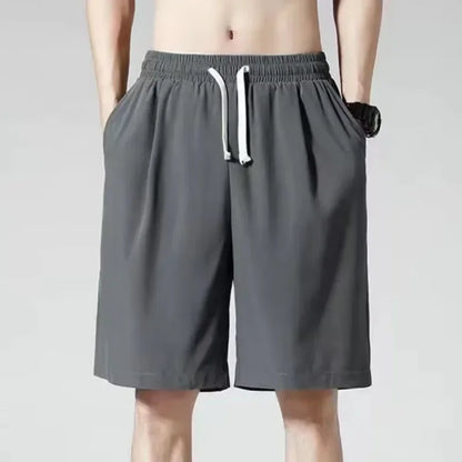 maoxiangshop Spring Summer Split Pants for Men's Slim Outdoor Sports Running Loose Oversized Outerwear Shorts with Ice Silk Sports Shorts