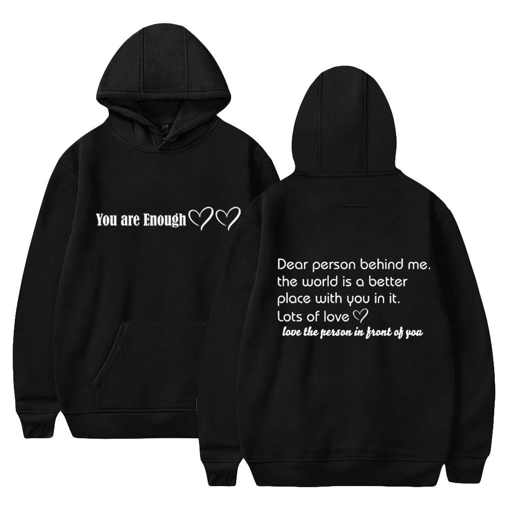 maoxiangshop 600g Cotton Top Quality Autumn Winter Fleece Long Sleeve Pullovers Dear Person Behind Me Hoodie Couple Family Love Romantic Gift