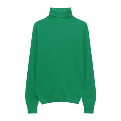 maoxiangshop Winter High Quality Wwomen's Wool Sweater Solid Color High-neck Pullover Long-sleeved Knit Top