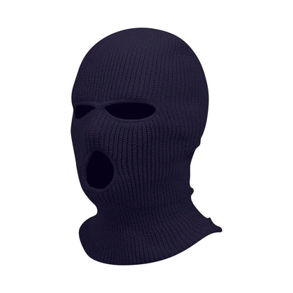 maoxiangshop Winter men's face mask, warm hood, sports scarf, skiing hat, three hole wool hat, outdoor cycling knitted pullover hat