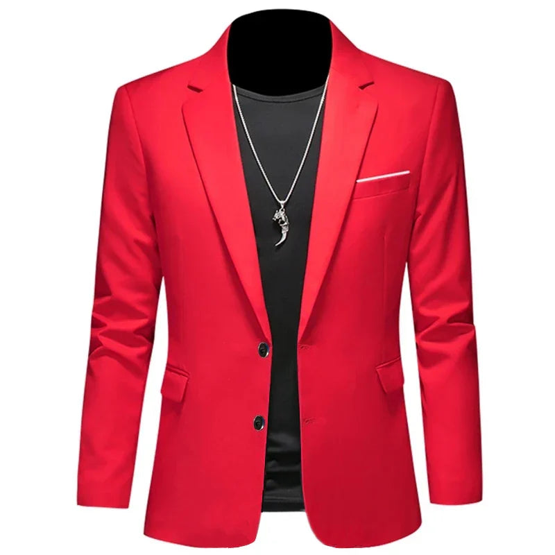 maoxiangshop 2024 Fashion New Men's Casual Business Slim Fit Formal Dress Blazers Jacket Suit Coat