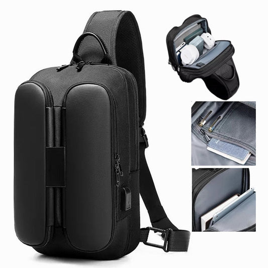 maoxiangshop - Men's Multifunction Shoulder Bag USB Crossbody Sling Chest Bags Waterproof Travel Backpack Messenger Pack For Male Women Female